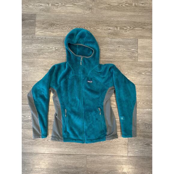 PATAGONIA Women's M Polartec Thermal Pro Fleece Sherpa Jacket Bluish Green/Gray - Picture 1 of 3